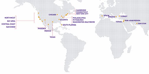 Map of event locations